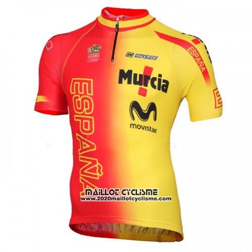 2016 Maillot Ciclismo Espagne Jaune et Rouge Manches Courtes et Cuissard
